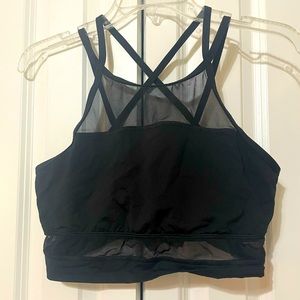 Black Victoria’s Secret Pink High Mesh Neck Sports Bra Large